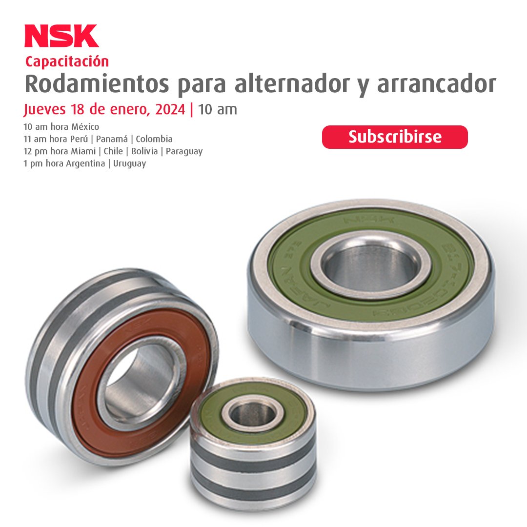 NSKRodamientos's tweet photo. ¿Sabías que los rodamientos de alternador deben ofrecer un alto rendimiento en condiciones de alta temperatura y alta velocidad con características de sellado? Aprende sobre rodamientos de alternador y arrancador en nuestro siguiente evento.
https://t.co/lT6walLHBm https://t.co/6n7hQnqfAd