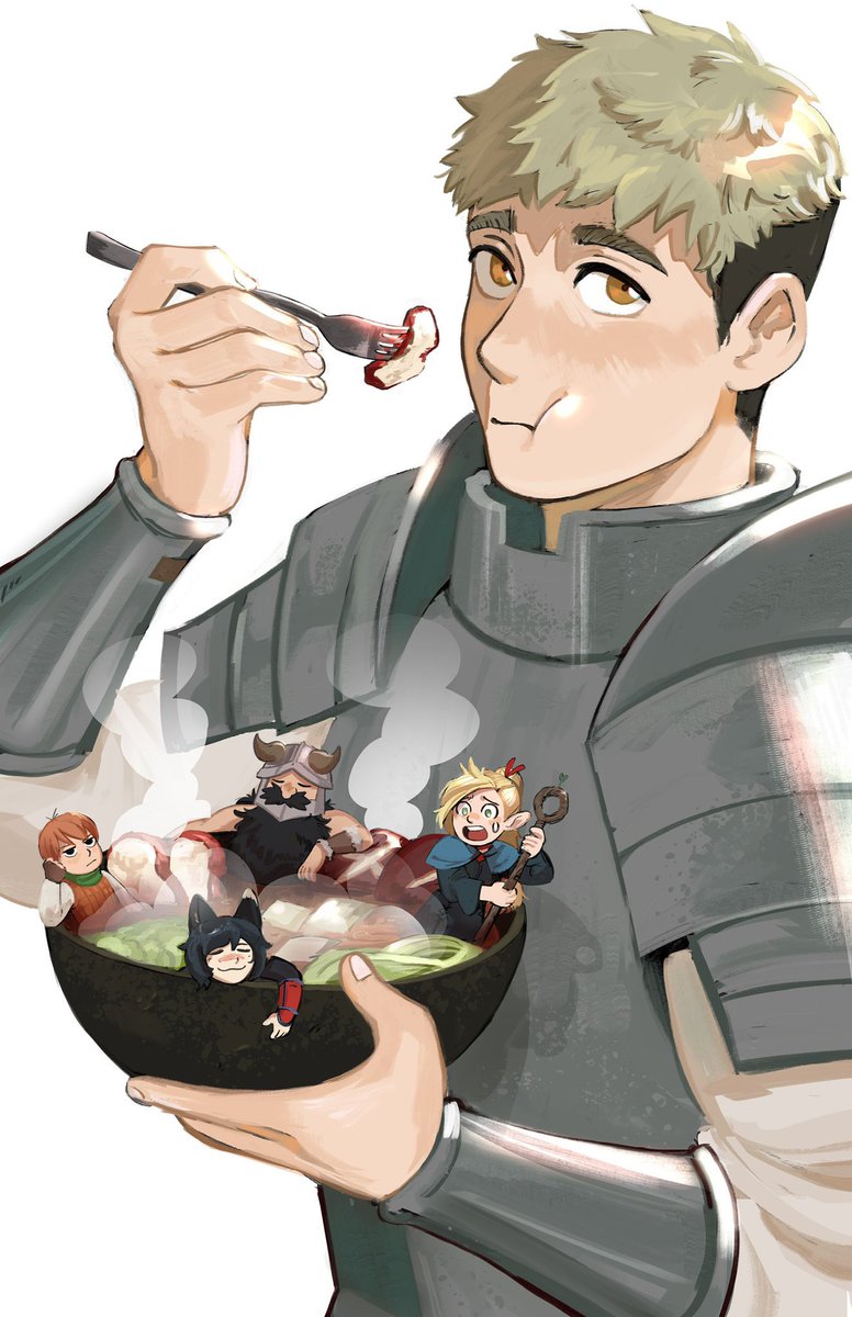 Watkinimation's tweet photo. Reposting this old drawing for dungeon meshi day!!!! I’m so excited to watch it #DeliciousinDungeon #dungeonmeshi https://t.co/6XPgHZNbei