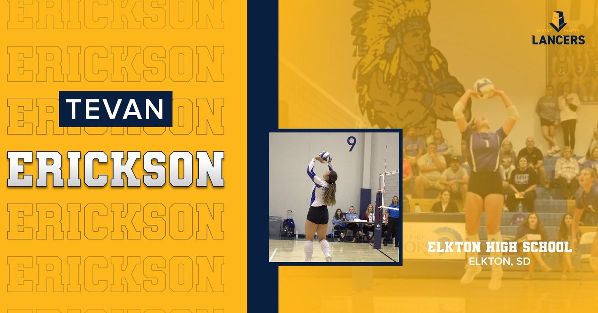 MMULancersVB's tweet photo. NEW COMMIT! We are thrilled to announce the commitment of Tevan Erickson to the MMU volleyball team! Tevan is a setter from Elkton High School! She was 1st Team All State, DVC All Conference, DVC CO MVP, SD Miss Volleyball Finalist, and Argus Leader Super Six 2nd Team. Welcome! https://t.co/x80x5tIXIO