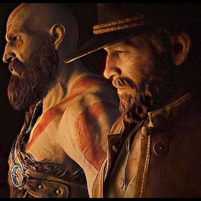 mrpyo1's tweet photo. Kratos 🤝 Arthur Morgan 

 2 of the best gaming protagonists ever? https://t.co/o1BBvpyq0r