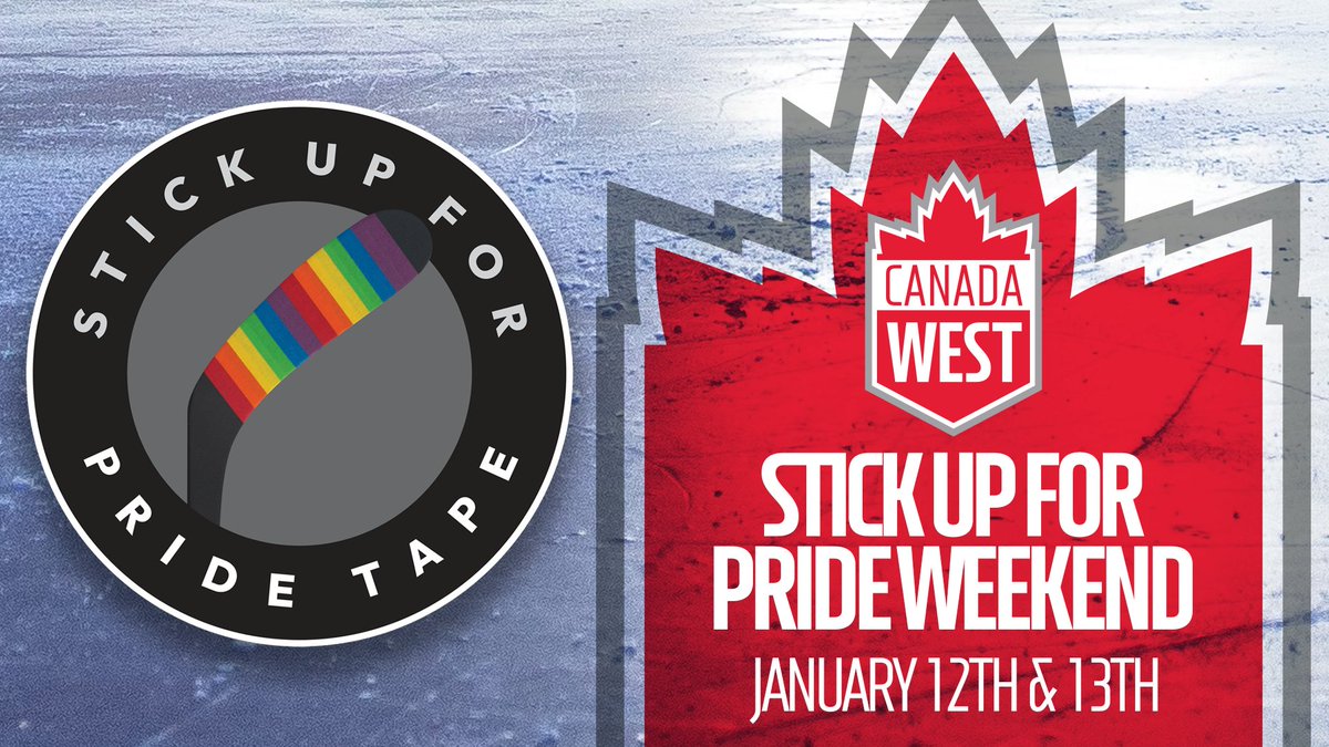 CanadaWest's tweet photo. We are excited to announce our inaugural Stick Up for Pride Tape weekend on Jan. 12 & 13! 🏳️‍🌈

Hockey student-athletes from across CW will have the opportunity to wear Pride Tape as we celebrate diversity and inclusion while showing support for @PrideTape and @YouCanPlayTeam.

Info: https://t.co/RhT4HK4can
