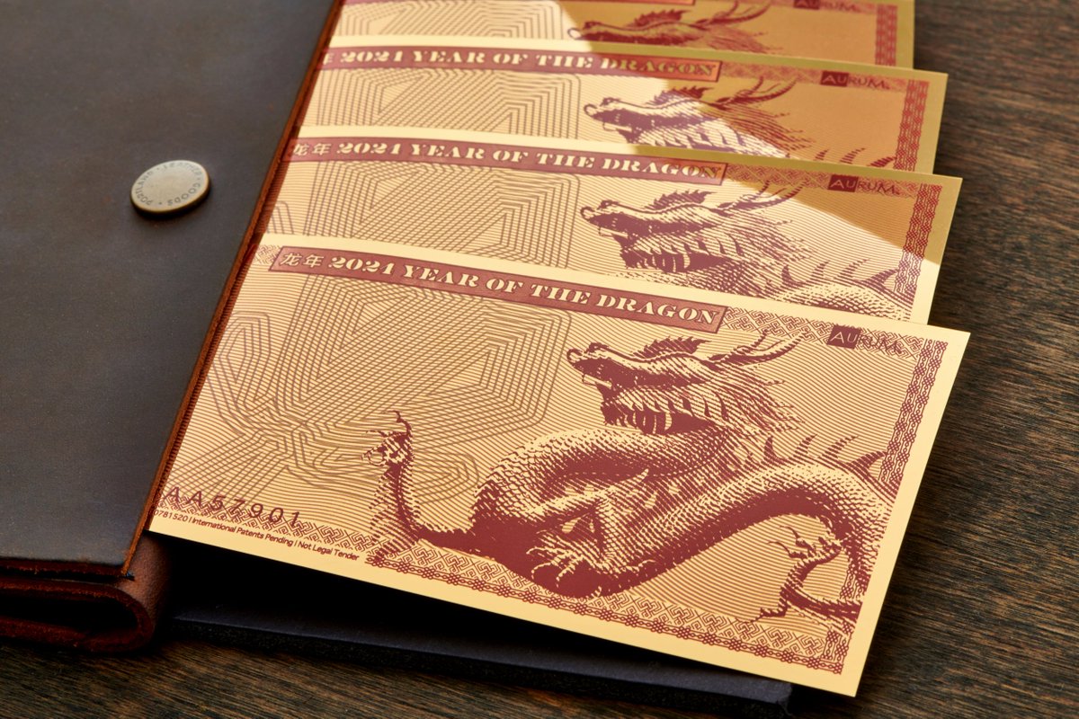 Celebrate Lunar New Year with the 2024 Year of the Dragon Aurum® bill. This meticulously designed Dragon bill inspires power, fortune, and positivity for the new year.
Add the Year of the Dragon Aurum® to your collection:
bit.ly/46LfBsL

#gold  #aurum #yearofthedragon