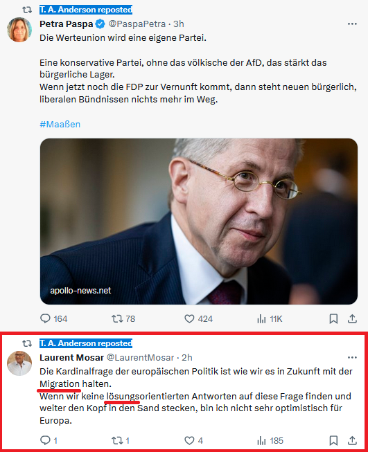 realLaurelMosar's tweet photo. @VictorWeitzel @diego_bxl @LeonGloden @SZ 4/ Iergendeen muss d'Fro als éischte stellen, wa soss keen sech traut: sinn d'Heescherten an d'Migranten am Här Mosar sengem Kapp net een an deselwechte Sujet? Ass d'Benotzen eleng scho vum Wuert "Lösung" (Tweet), wann ee weess wat haut scho bei Frontex leeft, nach vertrietbar? https://t.co/EmgKMKXH77