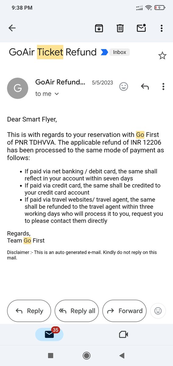 Manish95407's tweet photo. @JM_Scindia @MoCA_GoI please help me for getting my refund from @Cleartrip ASAP sir.
 As per the email, they have processed my refund on 5/05/2023 but as of now I haven't received my refund. Whenever I call to @Cleartrip they say, they have not received the amount https://t.co/erQgHk1XhN