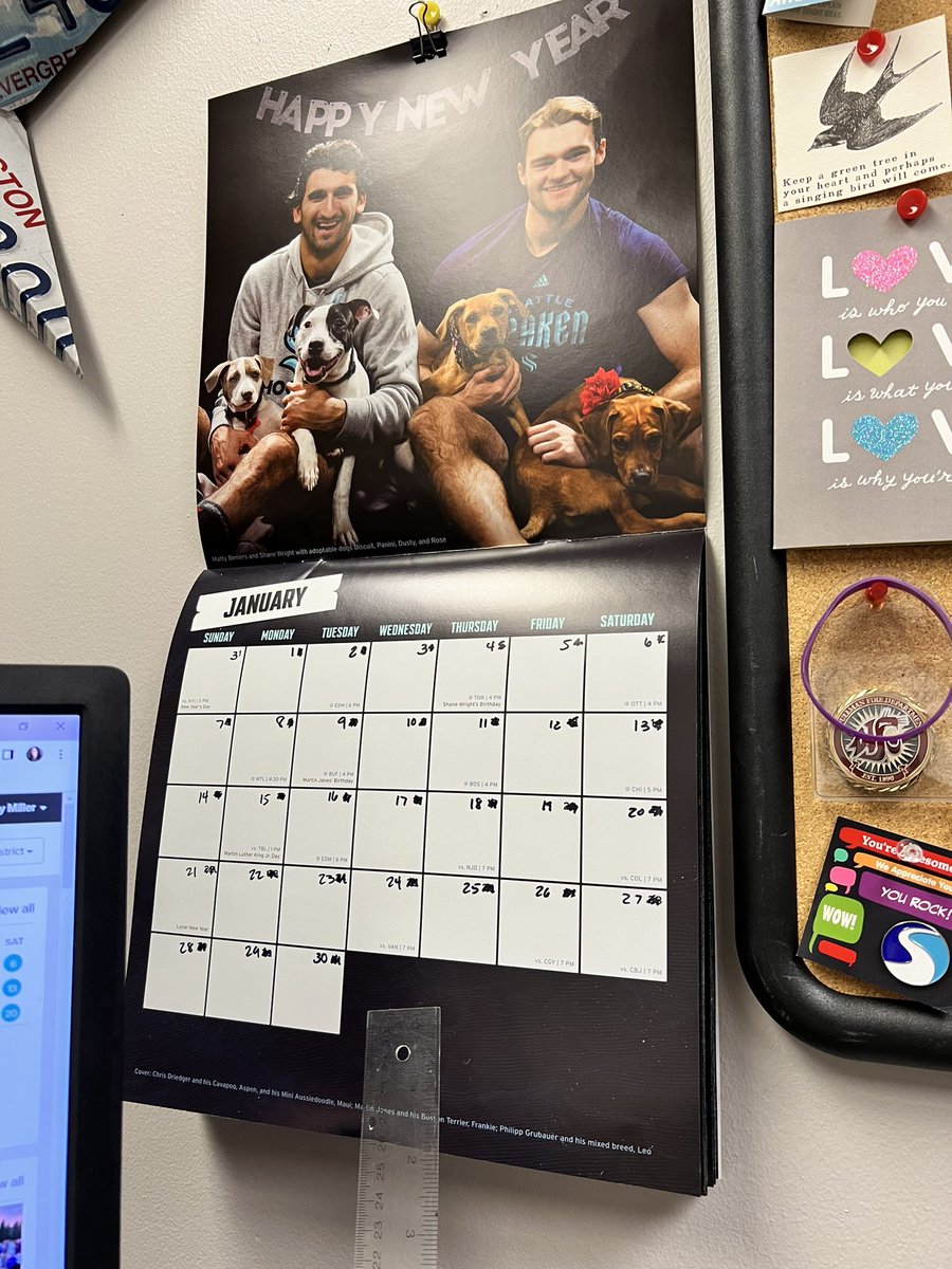 ItsAmyMiller1's tweet photo. Missing my #SeaKraken calendar so I decided to improvise until I find a replacement. https://t.co/uaqTyFDchI