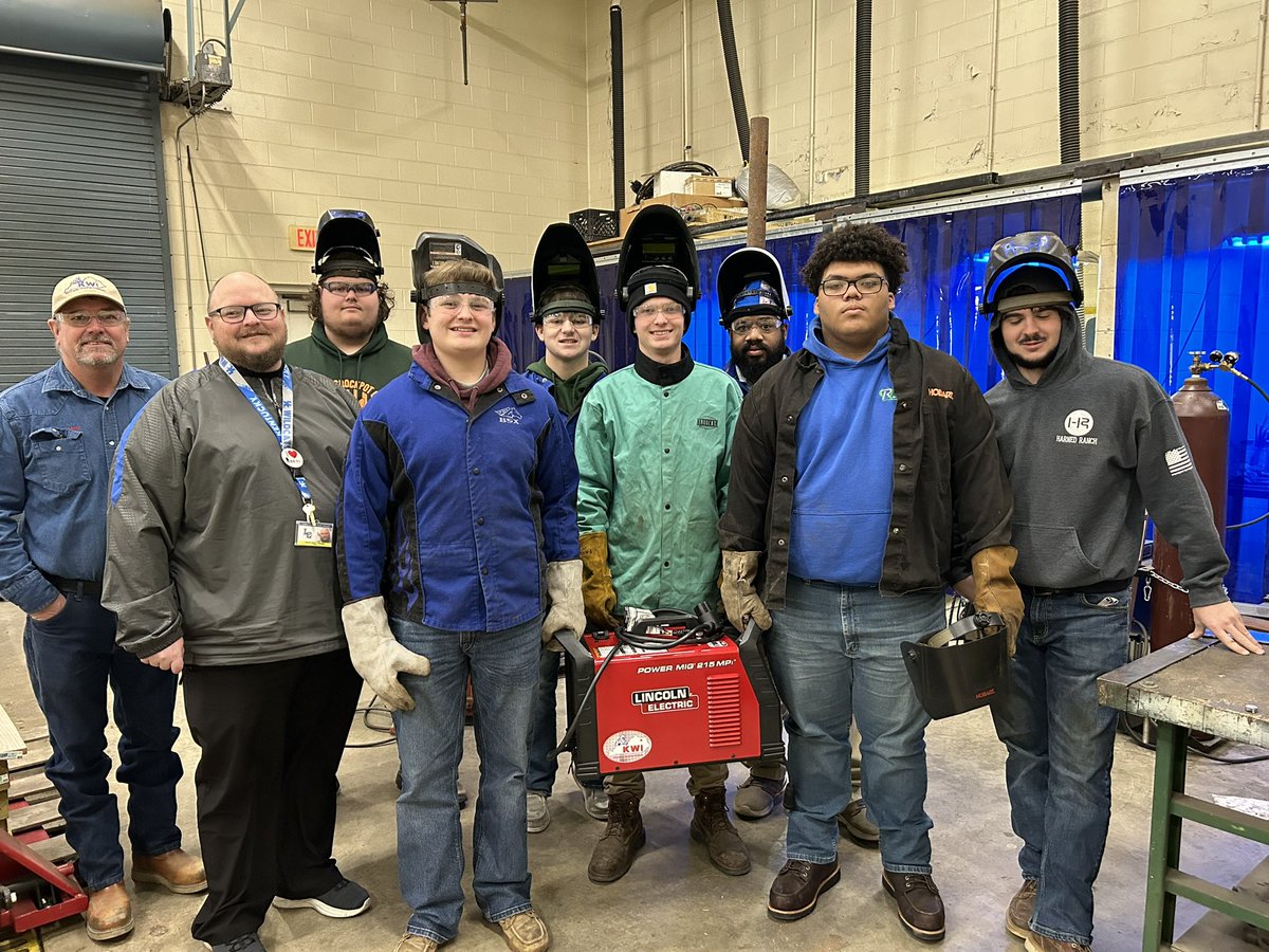 Thank you to Kentucky Welding Institute for the donation of a new welder to our Ag program. Especially thanks to Mr. Ashley Applegate who brought the welder and helped to instruct our students on some best welding practices. <a href="/high_larue/">LARUE COUNTY HIGH</a> <a href="/KYWeldInstitute/">Kentucky Welding Institute</a>