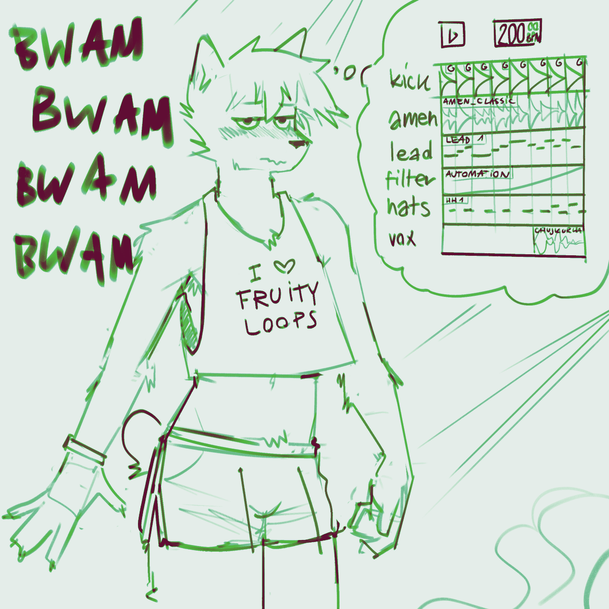 POCHOWEK's tweet photo. At a rave imagining how the songs would look in fl studio https://t.co/RwlgVhTgjg