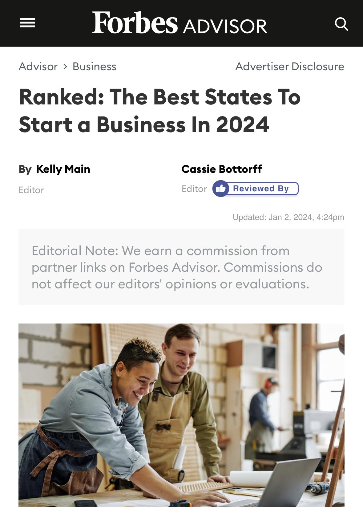 Forbes Best States For Business 2025 tiffy melisande