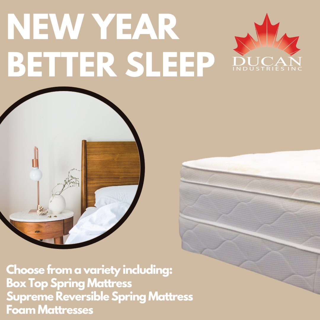 DucanIndustries's tweet photo. NEW YEAR, BETTER SLEEP 😴
We have a variety of different mattress and foam to fit
your sleep!

#ducanindustries #sleep #newyearbettersleep #yql https://t.co/x9YPP1IPIr