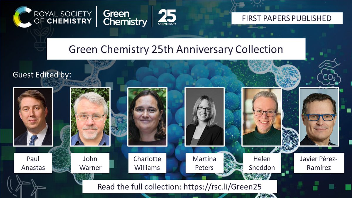 Did you know Green Chemistry is celebrating its 25th anniversary in 2024? 🎉 We are delighted to bring together a very special collection to mark and commemorate our first 25 years. 🥳 Read the first papers published ➡ rsc.li/Green25 Keep tuned for more news!