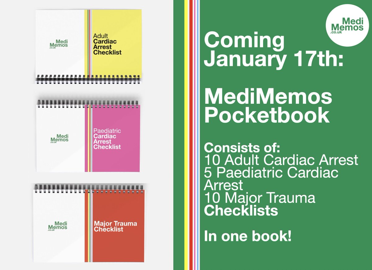 Ooop 👀
You asked - we delivered! Our new pocketbooks will allow you to write with normal pen in the book and tear off when you've used a page. Purposely designed for front line ambulance staff, this is perfect for high acuity incidents. 
Coming Jan 17th! 
medimemos.square.site/product/releas…