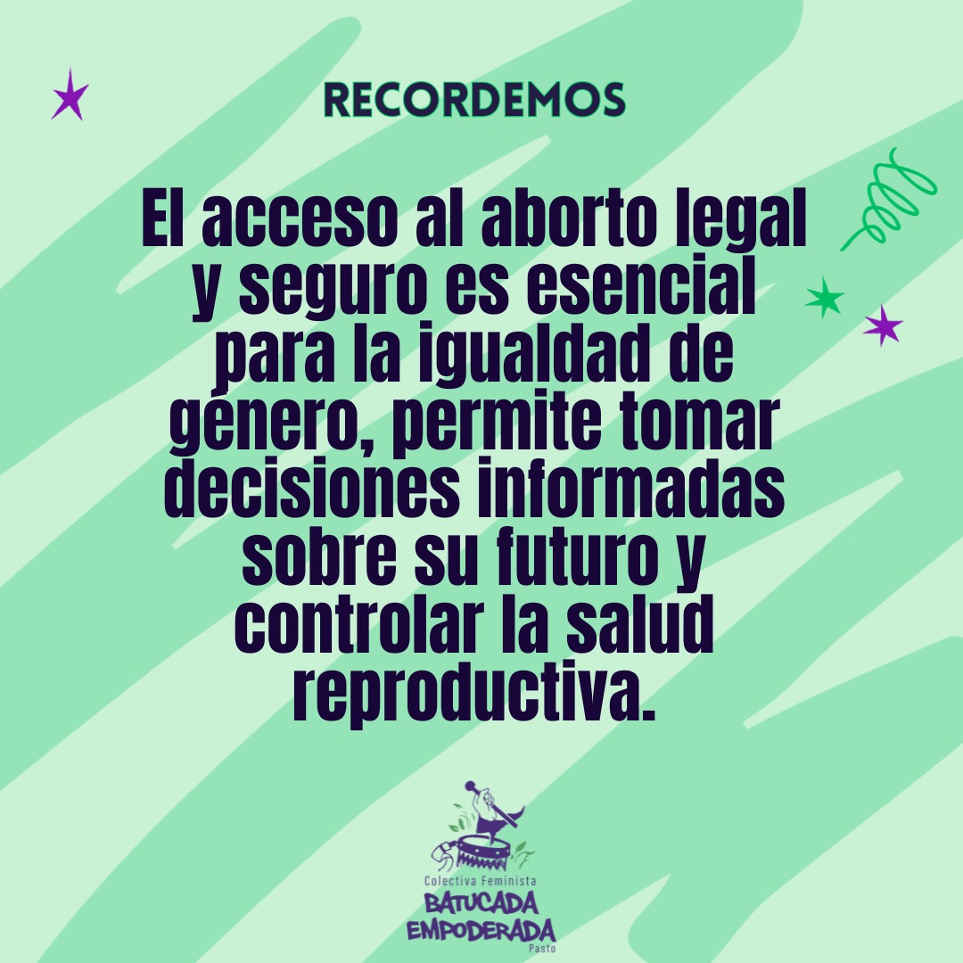 BatucadaEpasto's tweet photo. 28S 💚
Día de la Acción Global por un Aborto Legal y Seguro ✊🏼.

¡Nos vemos mañana en las calles! 🥁📢

#abortolegalyseguro #derechossexualesyreproductivos #micuerpomidecision #28S #accesoalaborto #batucadaempoderadapasto #septiembre https://t.co/WVO8XpVq8y