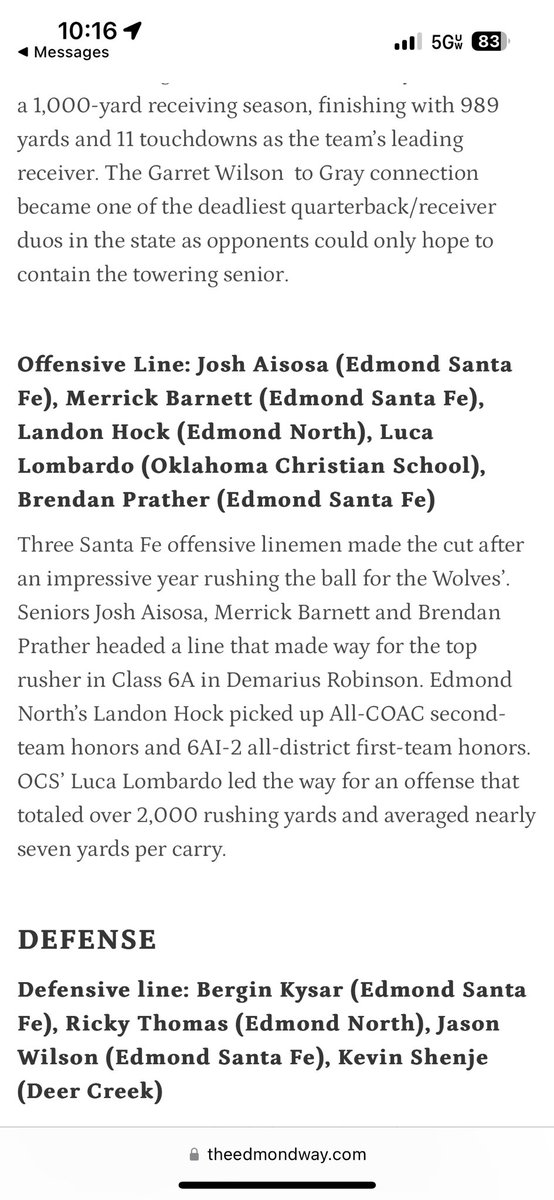 Congrats to my guys <a href="/aijsosa/">Joshua Aisosa</a> <a href="/barnett_merick/">Merick Barnett</a> @prather_71 for making <a href="/TheEdmondWay1/">The Edmond Way</a> All-Edmond Team! Thank you for the recognition for the #TrenchMob!