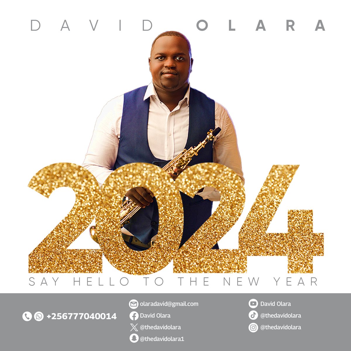 Happy New Year, people. 2023 has been a bit of a rollercoaster, but God has been good.
May our 2024 be blessed beyond measure courtesy of our ever Mighty God.
Have a blessed 2024.
#thedavidolara #ugmaestro #thesaxman