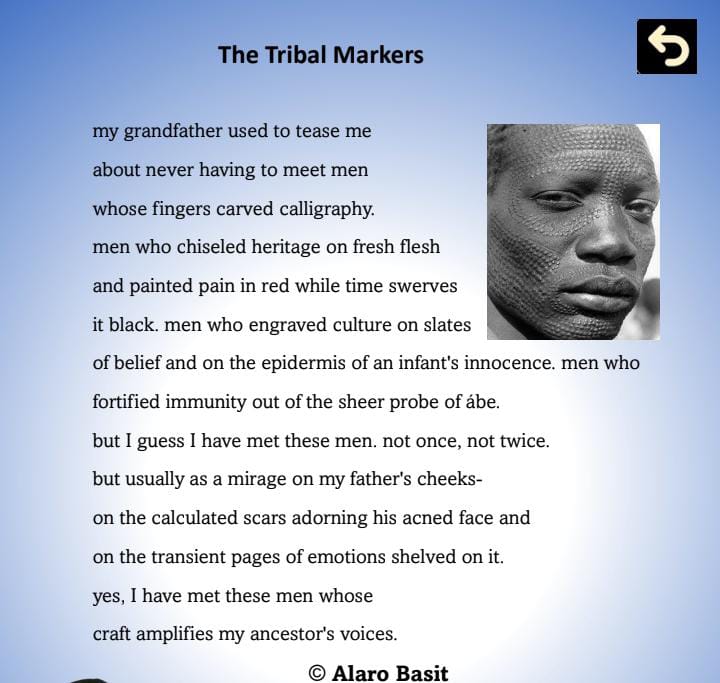 Our day 4 poem for #AfricanPoets2024 ;The Tribal Markers by @alaro_basit