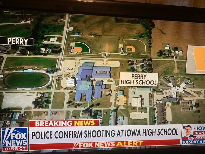 Tactical_review's tweet photo. #schoolshooting #perryhighschool Iowa, From what I've seen, the shooter is dead, and three are injured.

Here it comes again, blame legal gun owners. I'm sure this has nothing to do with the #EpsteinClientList thing today. https://t.co/cVUm4QCehP