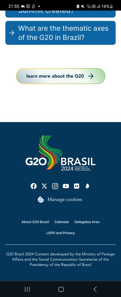 Aprameya ๐ฎ๐ณ (@aprameya) on Twitter photo The Brazil G20 website, after they took over the Presidency, features Koo as one of the official social apps to follow their updates along with the other major ones. โค๏ธ
g20.org/pt-br The Brazil G20 website, after they took over the Presidency, features Koo as one of the official social apps to follow their updates along with the other major ones. โค๏ธ
g20.org/pt-br