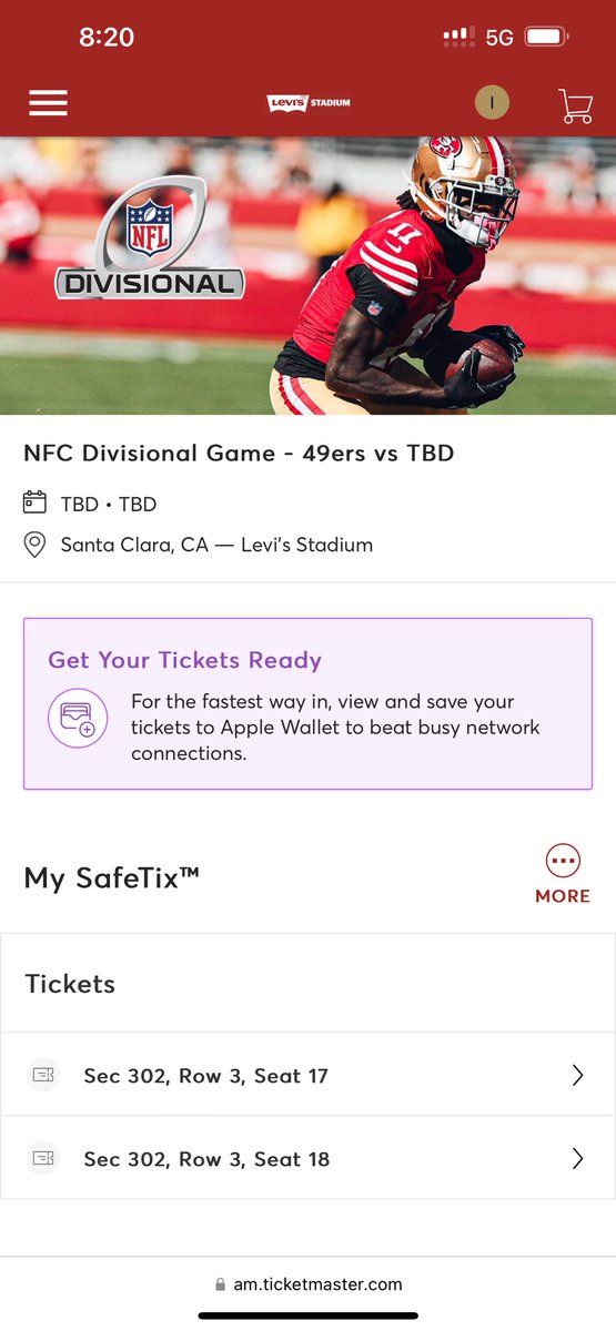 issaclow187's tweet photo. What’s good faithful I got two divisional game tickets for sale section 302 row 3 seats 17&amp;18 with free food and drinks hmu if anyone interested skip the tax fees and fuck wit me #49ers #SanFrancisco #Niners https://t.co/vBZbyU35Ol