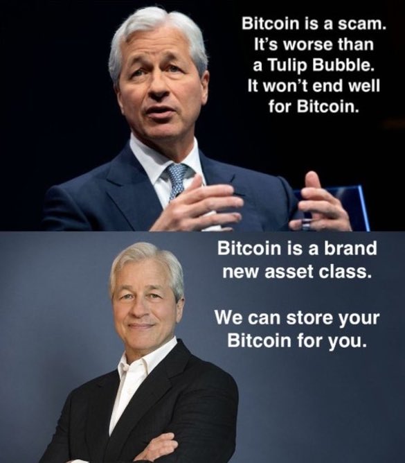 In December, JPMorgan's CEO Jamie Dimon said he'd shut down crypto if he could. Now, JPMorgan has been named an Authorized Participant by BlackRock and Invesco Galaxy for their Spot $BTC ETF. Always remember to ignore what these Wall Street people say and watch what they do.