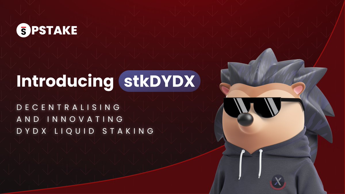 pStakeFinance's tweet photo. Get ready to #stkYourDYDX on pSTAKE 👀
In our latest blog, discover how pSTAKE is decentralizing and innovating $DYDX liquid staking with stkDYDX ⚡️
Explore the key differentiators and the journey to the stkDYDX launch 👇 https://t.co/ksjwfoqUCB