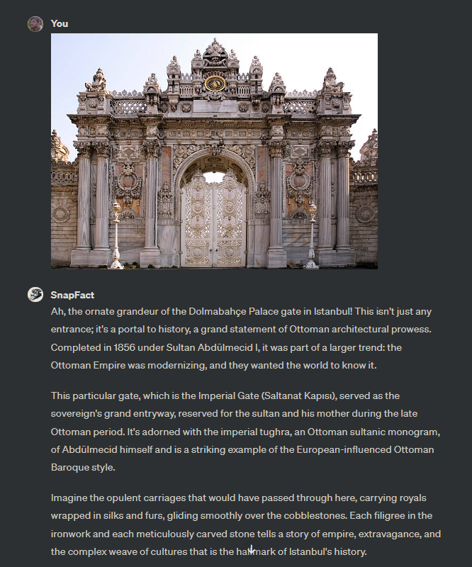 cangoksoyx's tweet photo. Discover the story behind any image. SnapFact #GPT is like Shazam, but for the world around you #SnapFact #AI #GPTstore 
👉 https://t.co/7DKenMlICb https://t.co/rw13ZrP0Pb