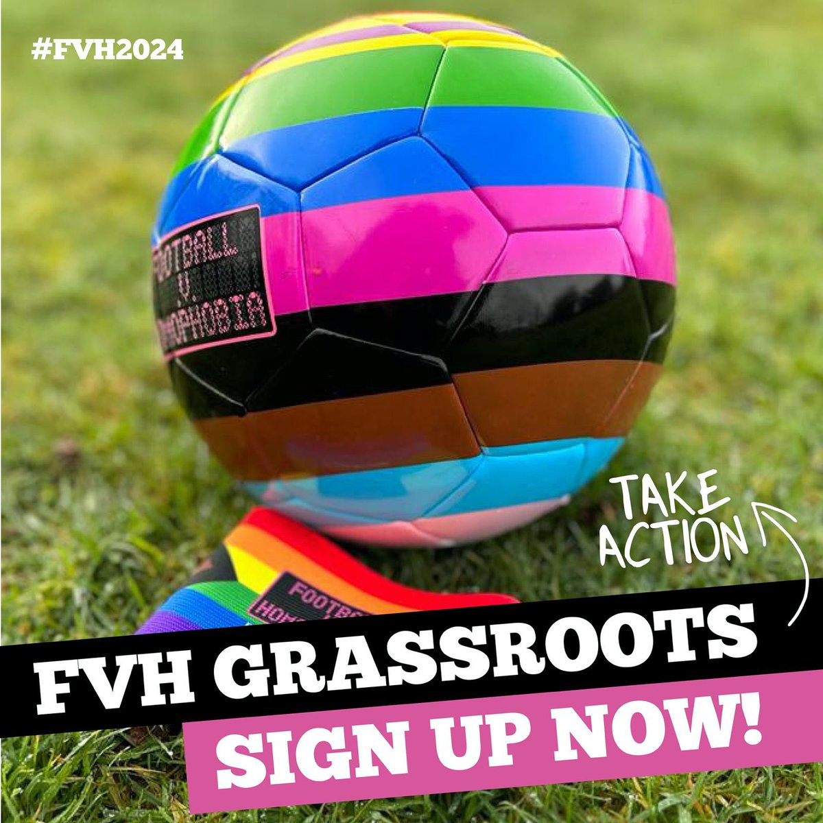 JOIN Football v Homophobia Cymru in tackling discrimination against LGBTQ+ people in football this Feb 🏳️‍🌈🏳️‍⚧️⚽️ Sign up to FvH Grassroots & get *FREE* resources PLUS a chance to buy a discounted new rainbow match ball and armband! #FvH2024 More info >>>footballvhomophobia.com/grassroots/