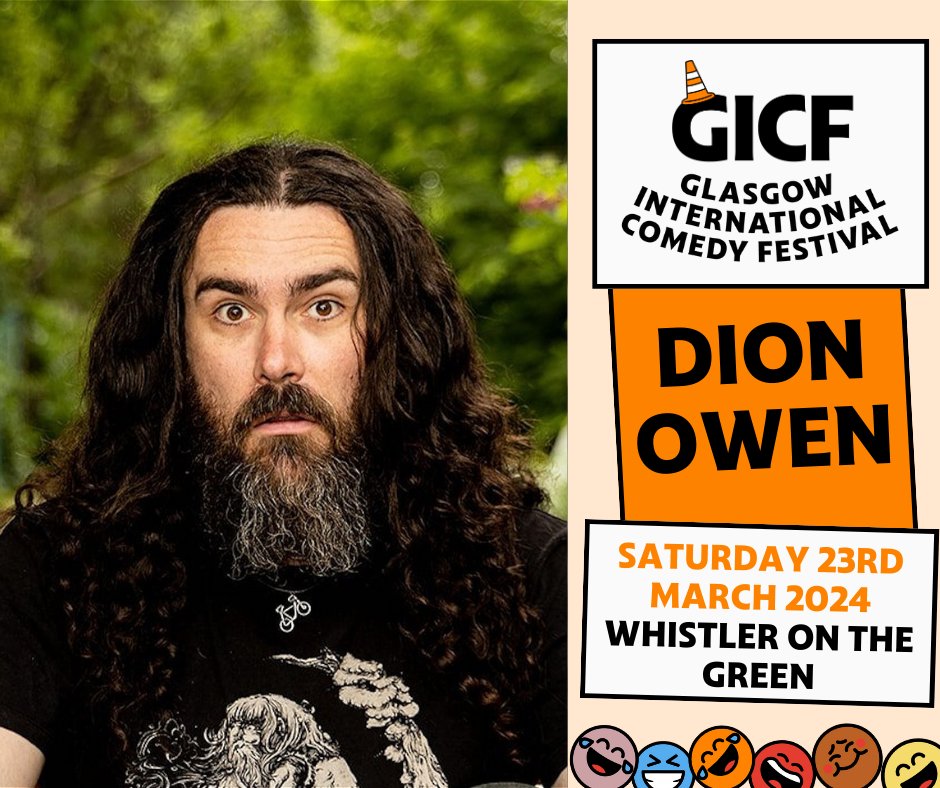 GlasgowComedy's tweet photo. Our ✨GICF 2024✨ Featured Show of the Day

🤩 Dion Owen
🗓️ Saturday 23rd March 2024
📍 Whistler on the Green
🎟️ https://t.co/VHUrWtxZWr https://t.co/CxxpXHh7b7