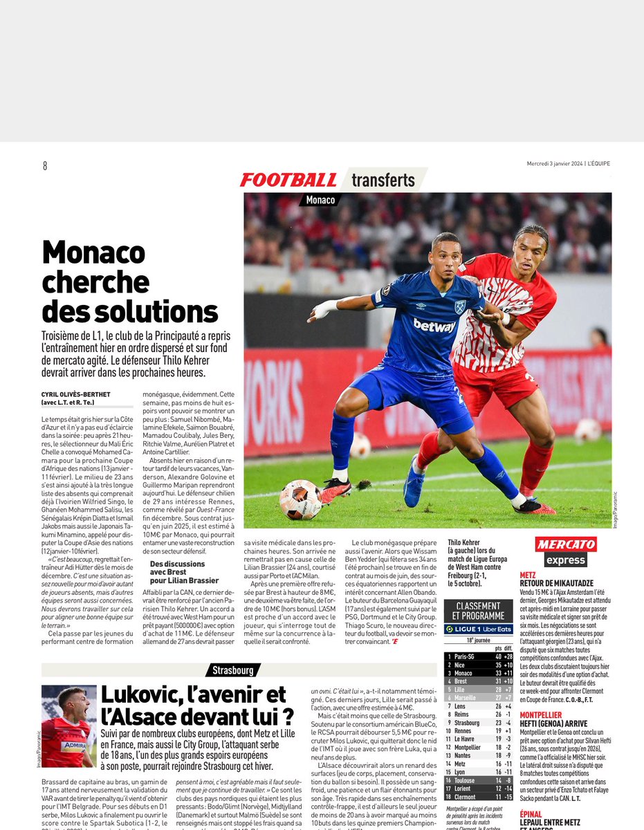 LudoLamoureux's tweet photo. #asmonacofc #asmfc #monaco #mercato #lequipe #kehrer #brassier #maripan #wby https://t.co/qNzNkbAX3A