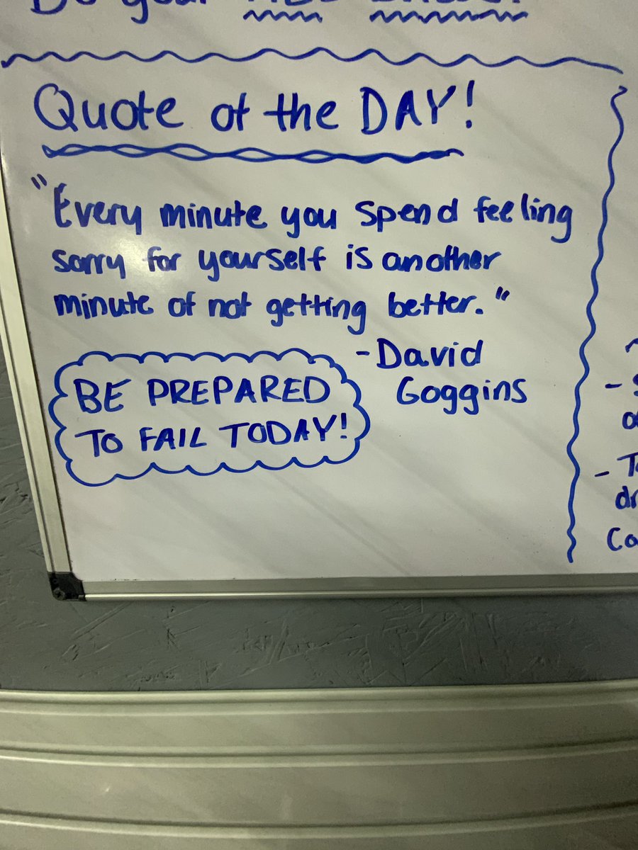 Failure is a key element on the road towards success. Had a bad day? Tough luck. Pay attention to the process, not the results. Trust the process!!