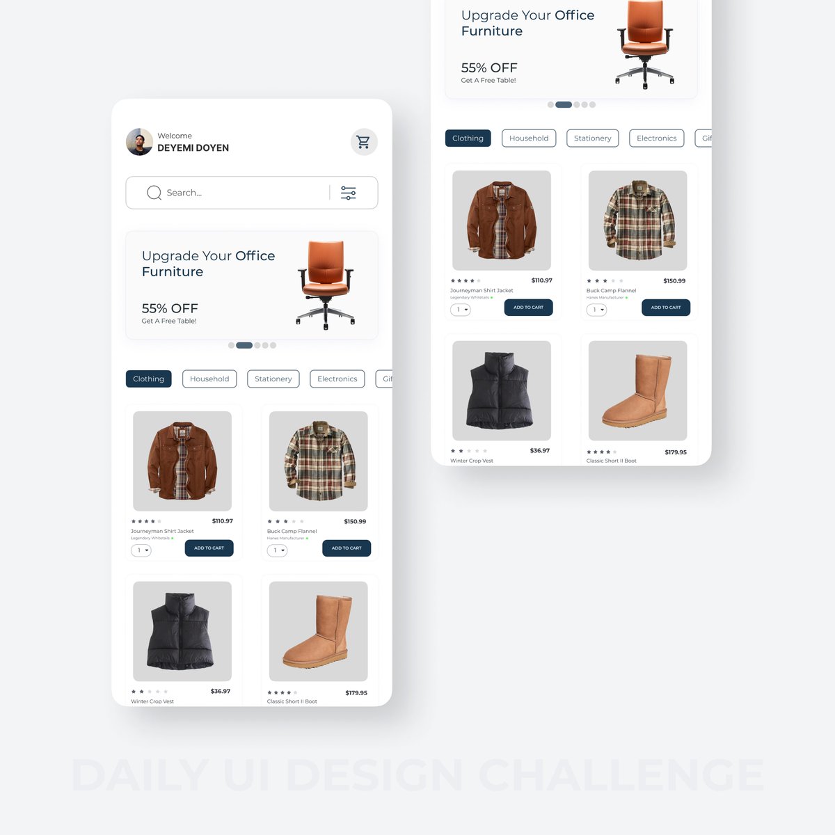 deyemidoyen's tweet image. Daily UI Design Challenge - today’s task was to design a mobile product page for an online marketplace.

Kindly share your feedback in the comments section 🙏🏾

#onboardingdesign #uidesign #uidesigner #uiux #uidailychallenge #ecommerce #ecommerceapp