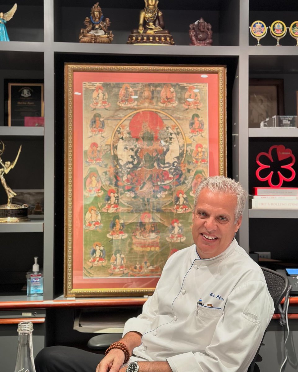 OUR BELOVED PAINTING COLLECTION: PART II 1: Grandfather of Maguy Le Coze… This painting was in the original Le Bernardin since 1972 2: Still-life from my dear friend Valentino Cortazar 3: One of Maguy’s favorite artists Abelardo Favela 4: 19th Century canvas of Green Tara 🙏