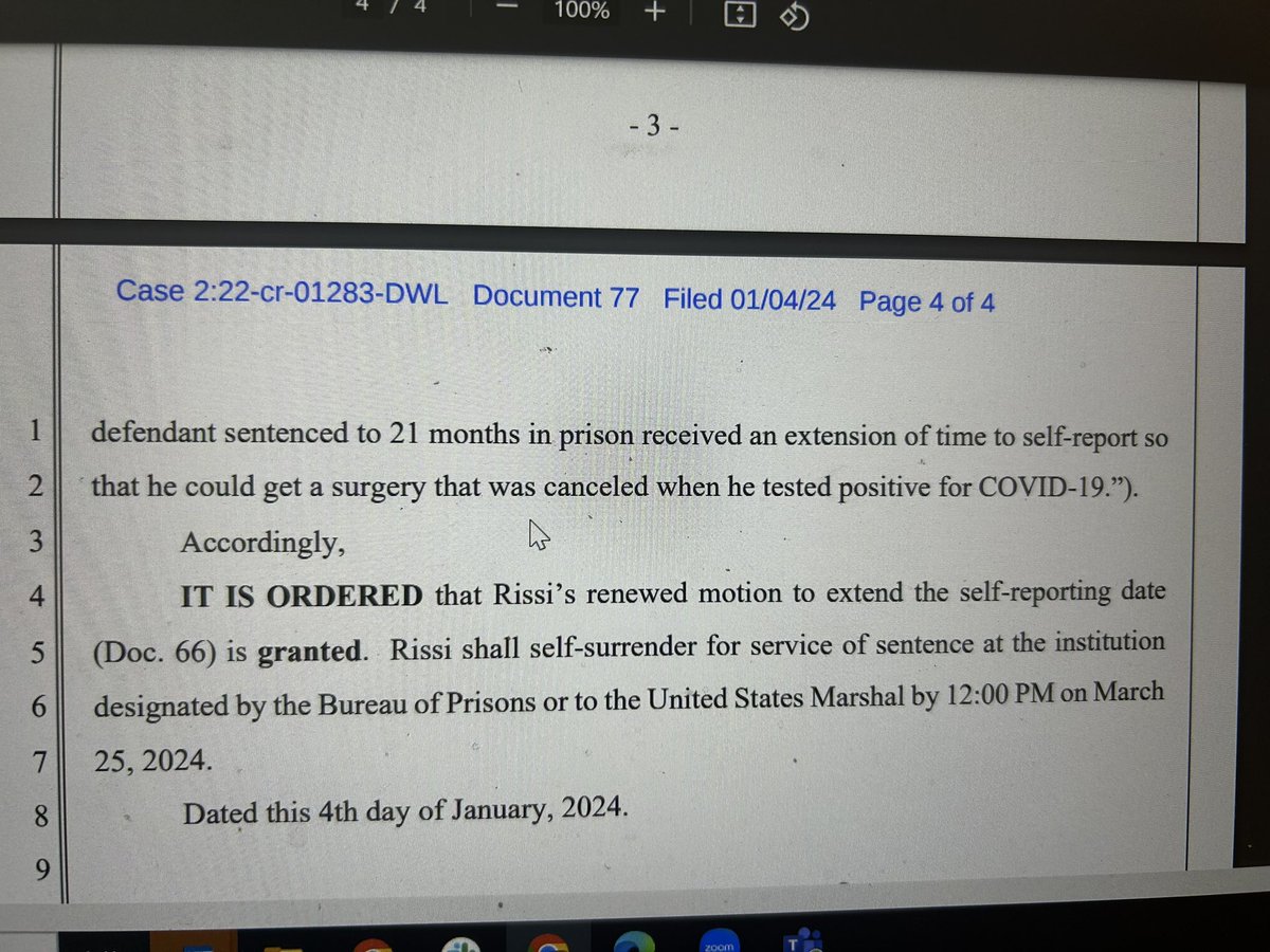 ARIZONA- Mark Rissi, the Iowa man who threatened Maricopa County Supervisor Clint Hickman and then-attorney general Mark Brnovich, has been granted an extension to report to federal prison for threatening the GOP officials after 2020 election. washingtonpost.com/politics/2023/…