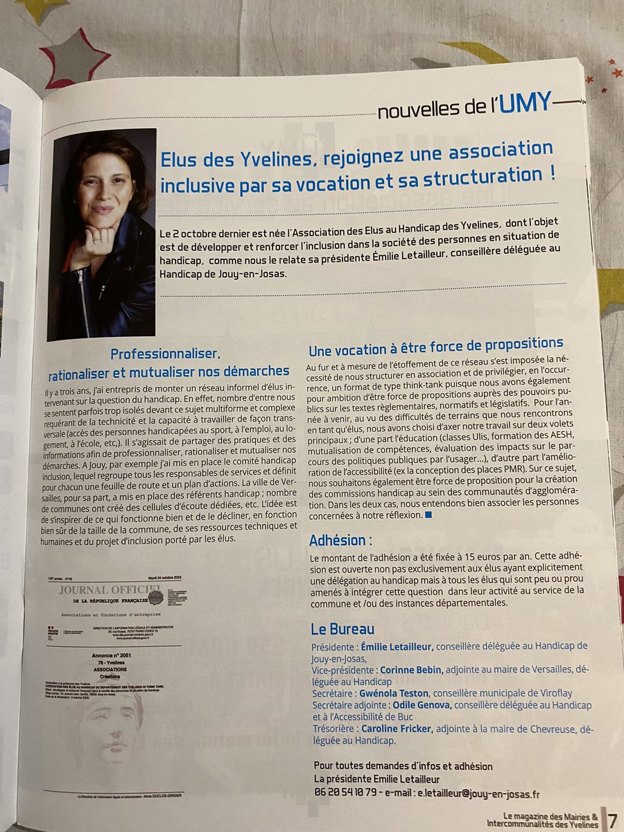 EmbelysCoaching's tweet photo. Nouvel article union des maires des Yvelines.
Élus au handicap des Yvelines rejoignez nous. https://t.co/EYXn3ljlzo
