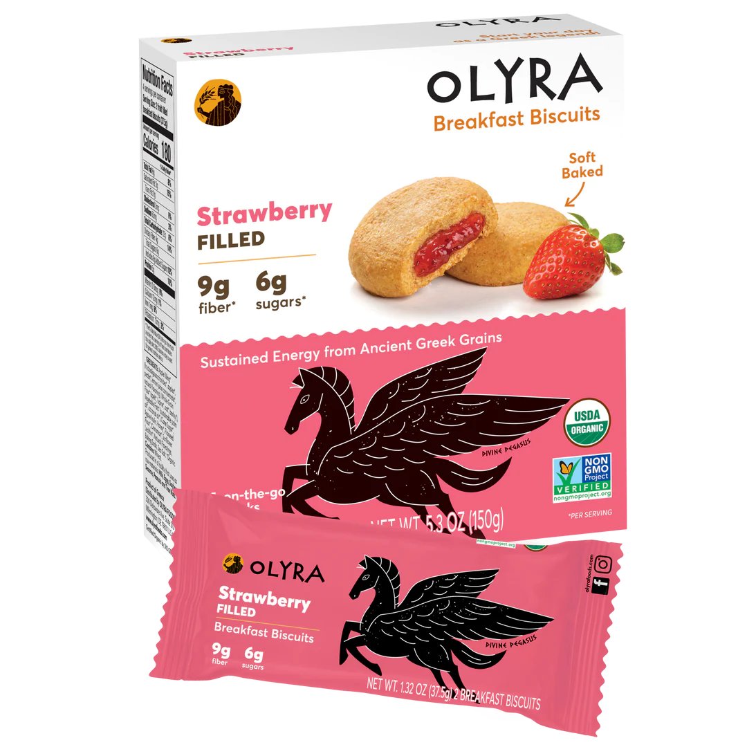 Freshly crafted soft-baked breakfast biscuits made from ancient Greek grains, filled with real fruit strawberry jam that's organic and non-GMO. An ideal, deliciously nutritious on-the-go snack for both parents and their little ones! Explore @olyrafoods today!
#Urthbox #olyrafoods