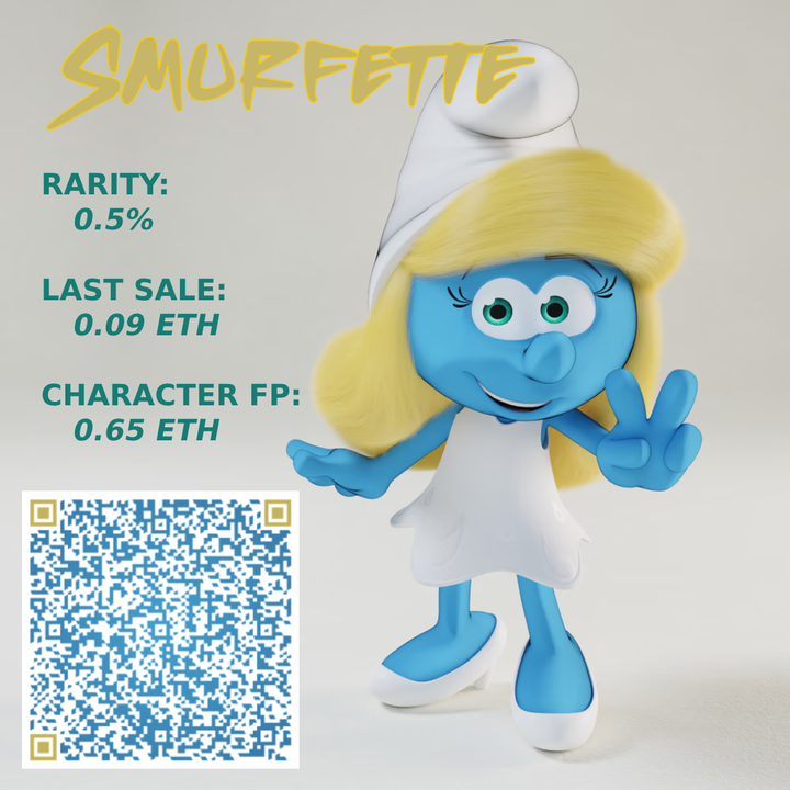 While the collection is moving to a community-driven project, check out the character stats for the original Smurfette.

Follow the QR code to see all the original Smurfettes.
