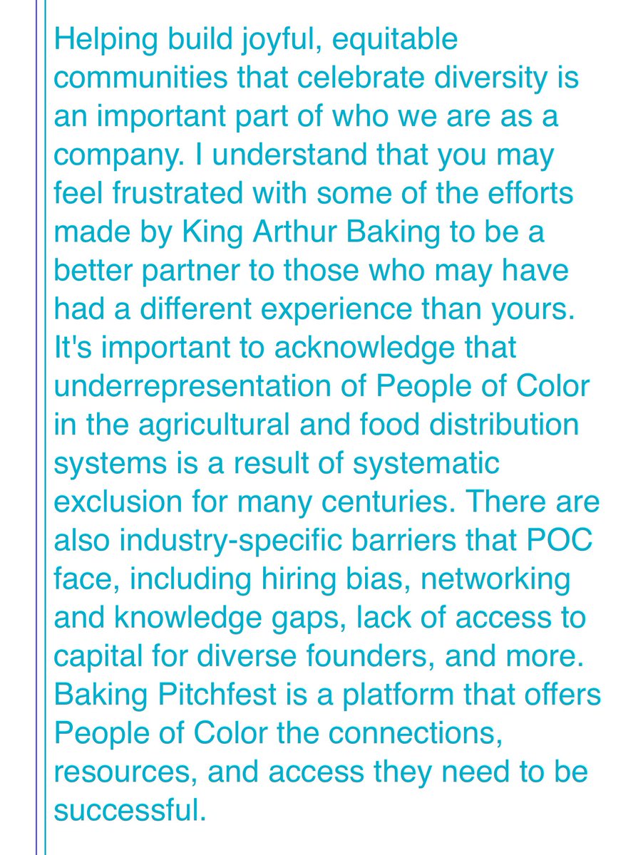 Judges445's tweet photo. @MeganSmiles @kingarthurflour This was the asinine reply a friend of mine received from King Arthur. Most of it demonstrably UNTRUE. Black entrepreneurs flourished from the 19th C in America. Evidently KA have never traveled to the southern United States, breathing the rarefied air of white guilt Vermont. https://t.co/qKkyeSJuRz