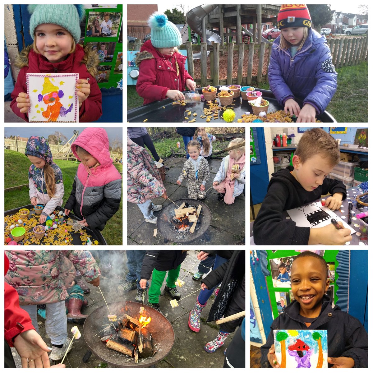 Our first family play session of 2024 involved archery, marshmallow toasting, tile painting and making bird feeders. Lunch was served by the Eat Well Wagon and even the sun made a short appearance.
