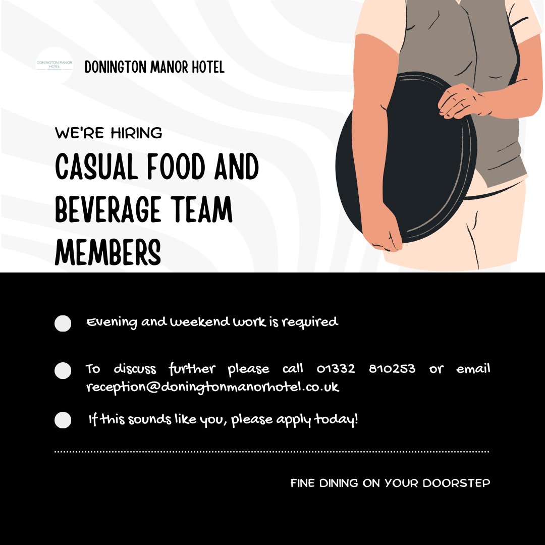 If You Or Anyone You Know Is Interested Please Contact Us 💙 We Look Forward To Hearing From You!

#DMH #DoningtonManorHotel #DeliciousEats #FineDiningDelight #FoodieDelights