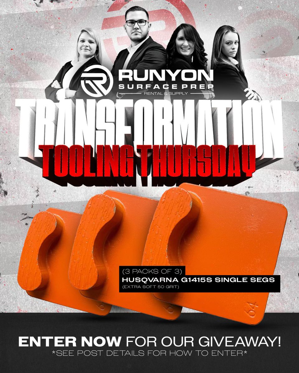 ⭐ It's Transformation Tooling Thursday!

This week we are giving away 3 sets of 3 Husqvarna G1415S Extra Soft #50 tooling! Congrats to Brandon Willard for winning our last giveaway of a 5" Silver Sonic pad!

➡️ To enter, please click here: buff.ly/46KOfTL