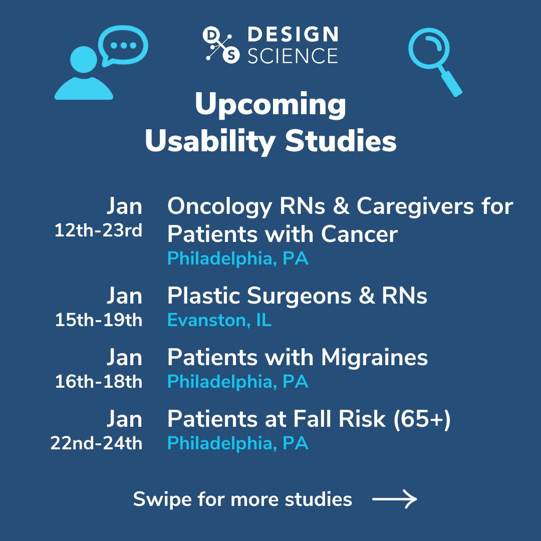 designscience's tweet image. And we&apos;re back! Join us this month as we continue to improve the future of healthcare design, ensuring innovations are user-friendly and inclusive for all! 

#RA #JIA #GCA #TardiveDyskinesia #KidneyDisease #Parents #GastroIntestinal #Oncology #Nurses #Migraines #Surgeons