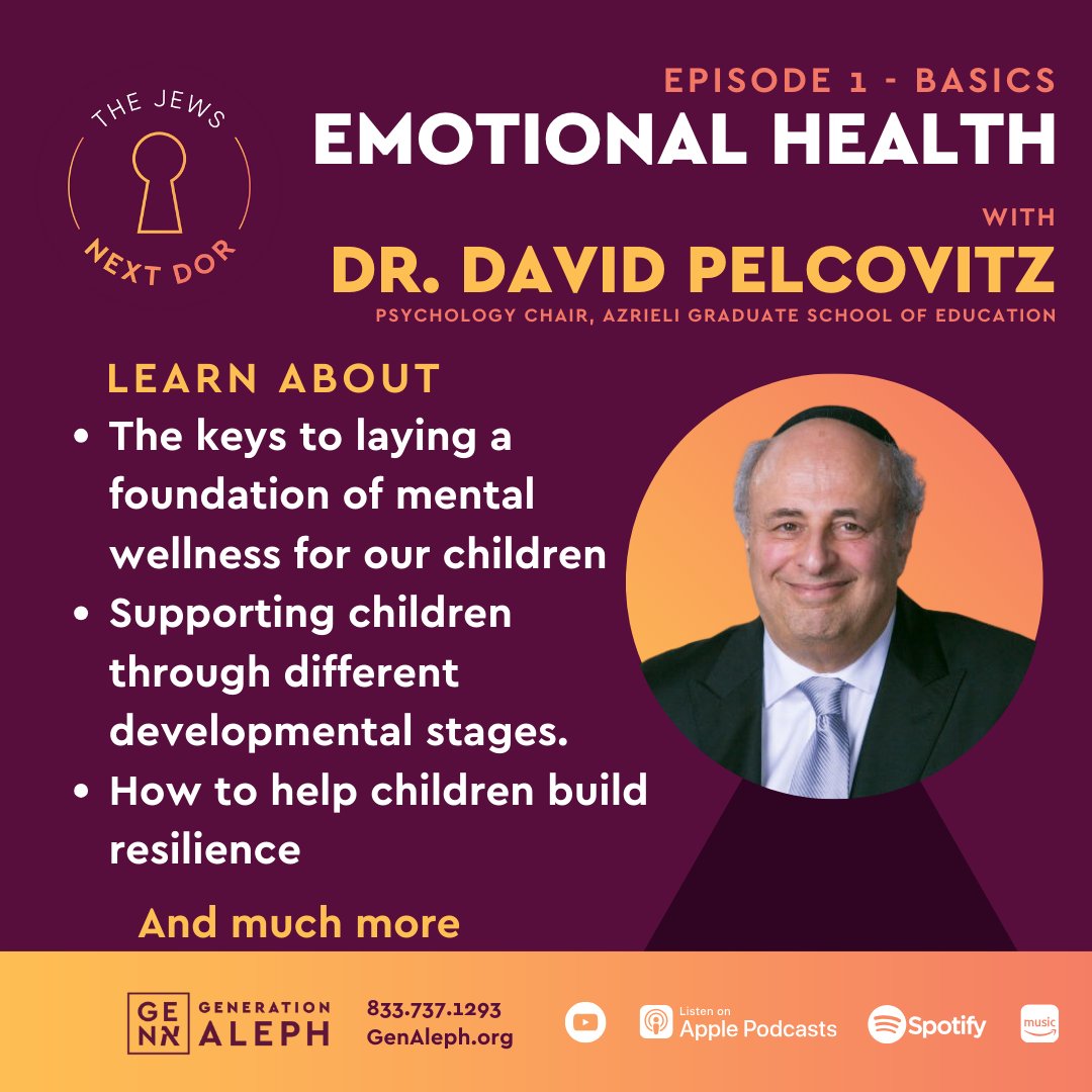 Azrieli professor <a href="/dpelcovitz/">David Pelcovitz</a> was interviewed by <a href="/yairmenchel/">Yair Menchel</a> about emotional health for children - listen here! 

genaleph.org/podcast/emotio…
youtu.be/NId0Ji5bYi0?si…
podcasts.apple.com/us/podcast/the…