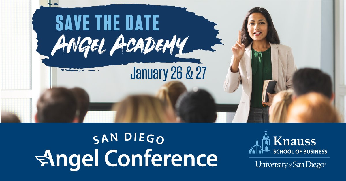 Thinking about learning something new this year? Check out the San Diego Angel Conference Angel Academy. Join our two day program ($500) to learn the basics of angel investing. Meet great people. Decide if it's right for you. #SDAC #SDAngelCon #InnovateSD #UniversityofSanDiego