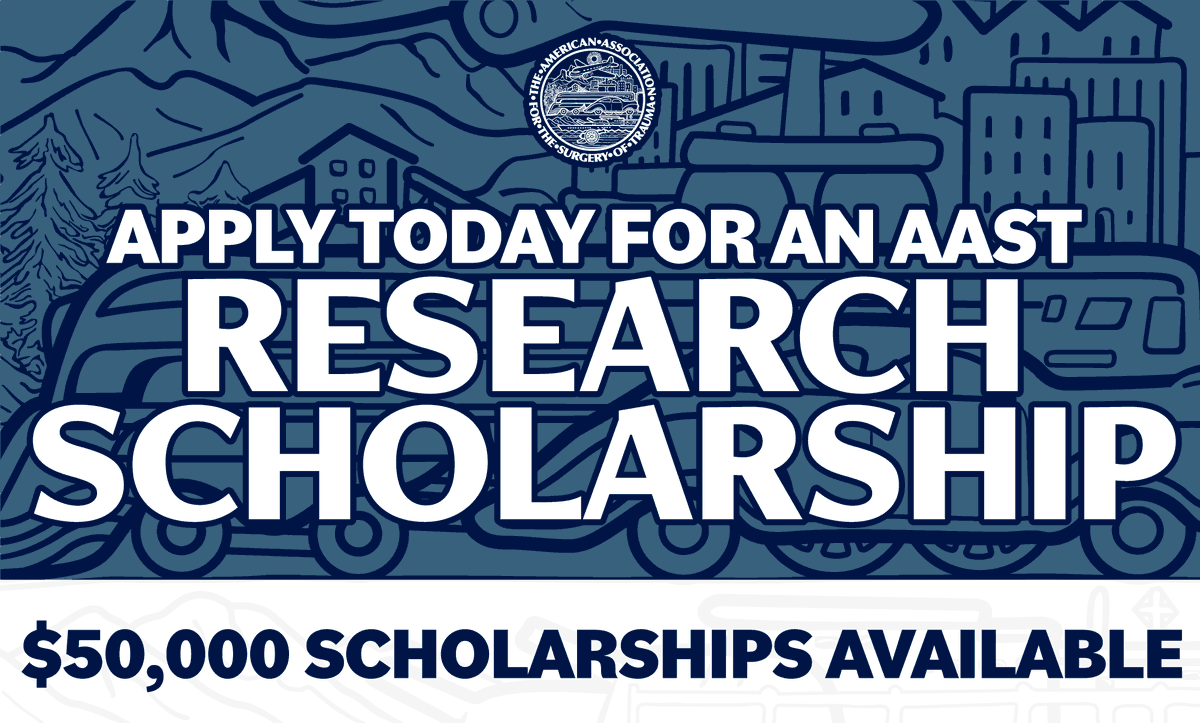 Seeking funding for your pilot project in the field of trauma research?🤔 Look no further than an AAST Research Scholarship. Secure the necessary support to take your research to the next level—apply today & let your research journey begin aast.org/careers/schola… #SoMe4Surgery