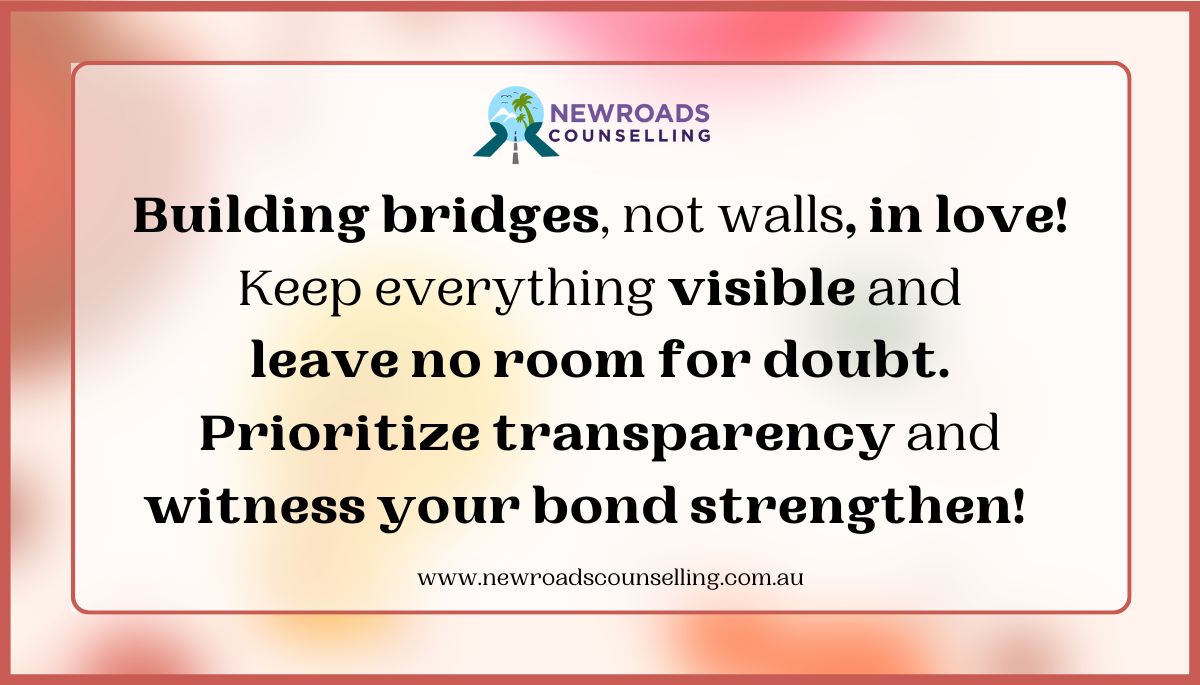 NewroadsAu's tweet image. #BetterRelationshipTips #TransparencyInLove #RelationshipGoals #UnshakeableTrust #NewYearResolution #NewYear2024  newroadscounselling.com.au/blog/