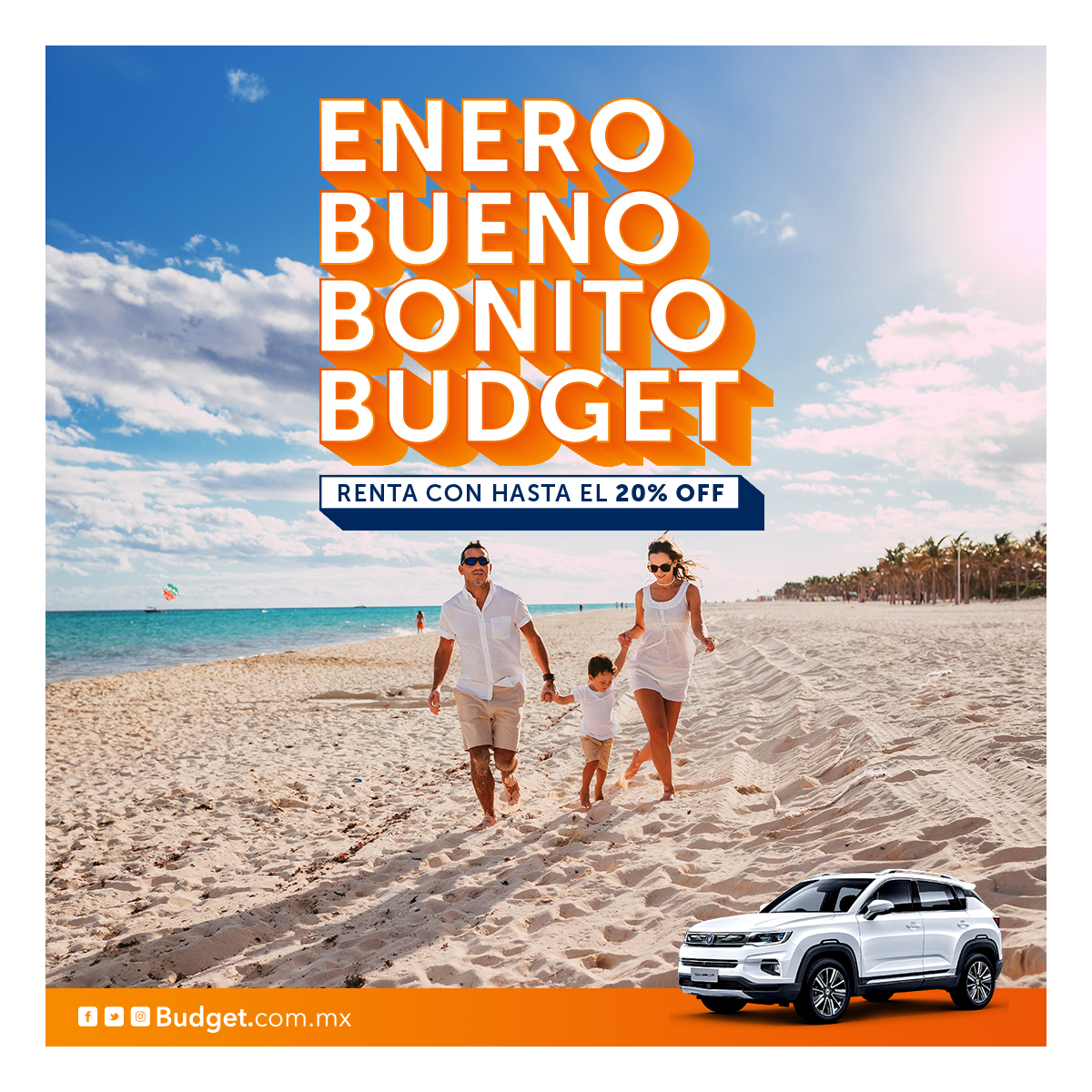 Enero, el mes perfecto para planificar tus aventuras. Renta un auto con Budget y ahorra hasta un 20% al prepagar. Bueno, bonito y, sobre todo, ¡budget-friendly! Reserva ahora.

#EneroBudget #BuenoBonitoBudget #Viajes #Mexico #BudgetMexico #Playa #ViajesEnCarretera