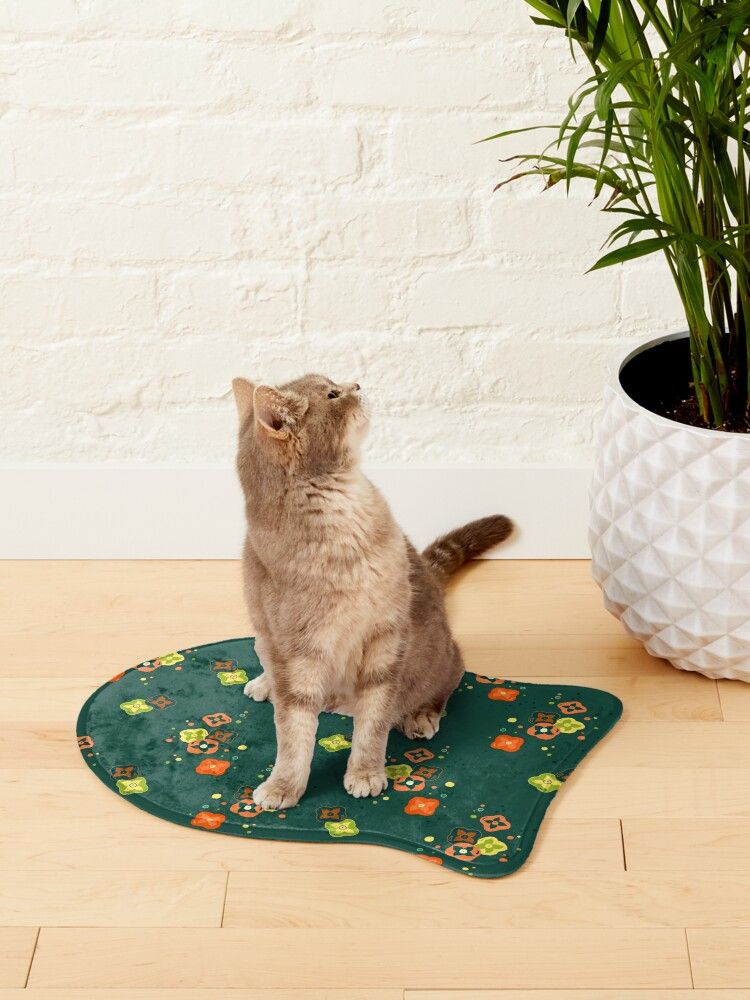 trudday's tweet image. buff.ly/3NSMPjk  #catmat #redbubble #persimmon #persimmondesign #catbed #pet #love #catlover