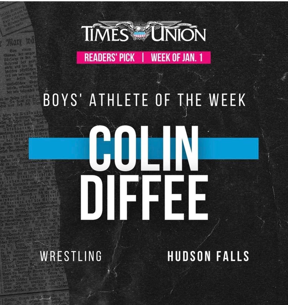 Congrats to <a href="/HudsonFallsCSD/">HudsonFallsCSD</a> Colin Diffee.  Hard work pays off <a href="/ColinDiffee2/">Colin Diffee</a> <a href="/Tigers_HF/">Hudson Falls Athletics</a> #hftigerpride 🐅🤼