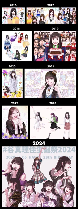 谷さんのお誕生日絵、自分の画力の成長を見るのに最適 