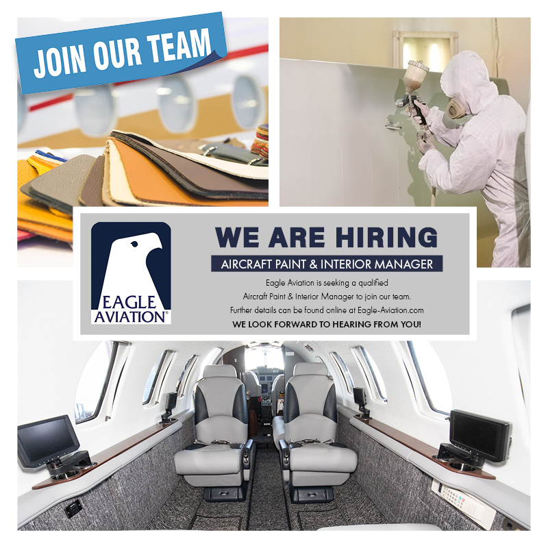 goEagleAviation's tweet photo. WE'RE HIRING! JOIN OUR TEAM!
Paint &amp; Interior Manager

For further information, contact Eagle Aviation HR Department
hrdepartment@eagle-aviation.com
803.822.5539

Please view our current job opportunities: https://t.co/GpZl05n9yN https://t.co/LAvNBslv7O