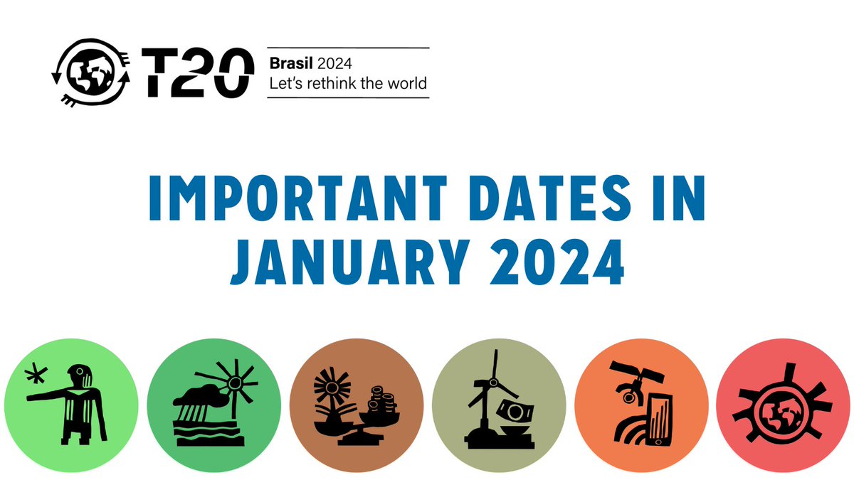 🗓️🖊️ Not to be missed: Jan 24-26: Task Force online meetings (schedule and agenda to be circulated soon) Jan 29: abstract submission deadline (t20brasil.org/en/info/4/t20-…) @ipeaonline @CEBRIonline @funagbrasil @cbaeufrj @PlataformaCIPO @igarape_org @made_usp @CIPPEC…